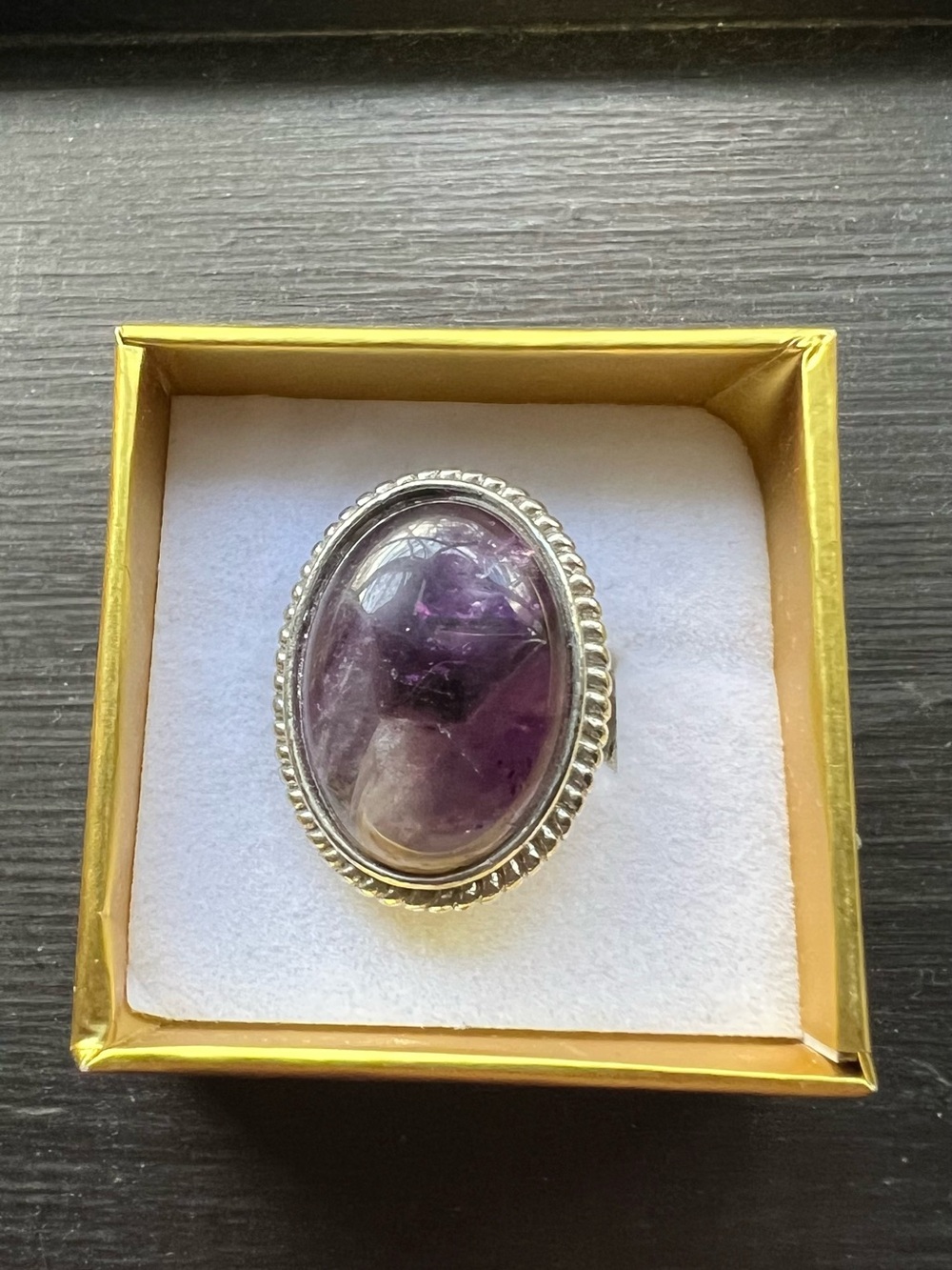 Sterling Silver Amethyst Statement Ring - Purple Gemstone